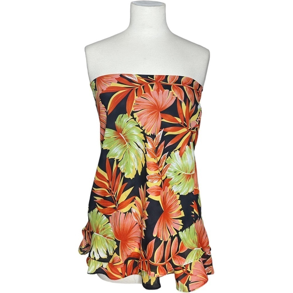 Versailles Layered Stretch Waist Pullover Tropical Floral Skirt S - Picture 5 of 7